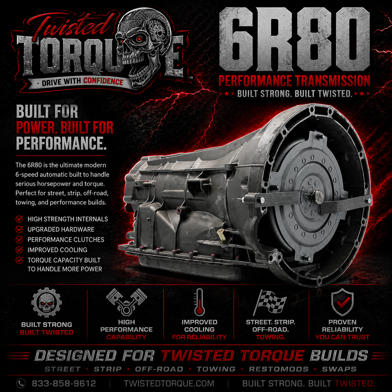 Twisted Pro™ 6R80 Performance Transmission